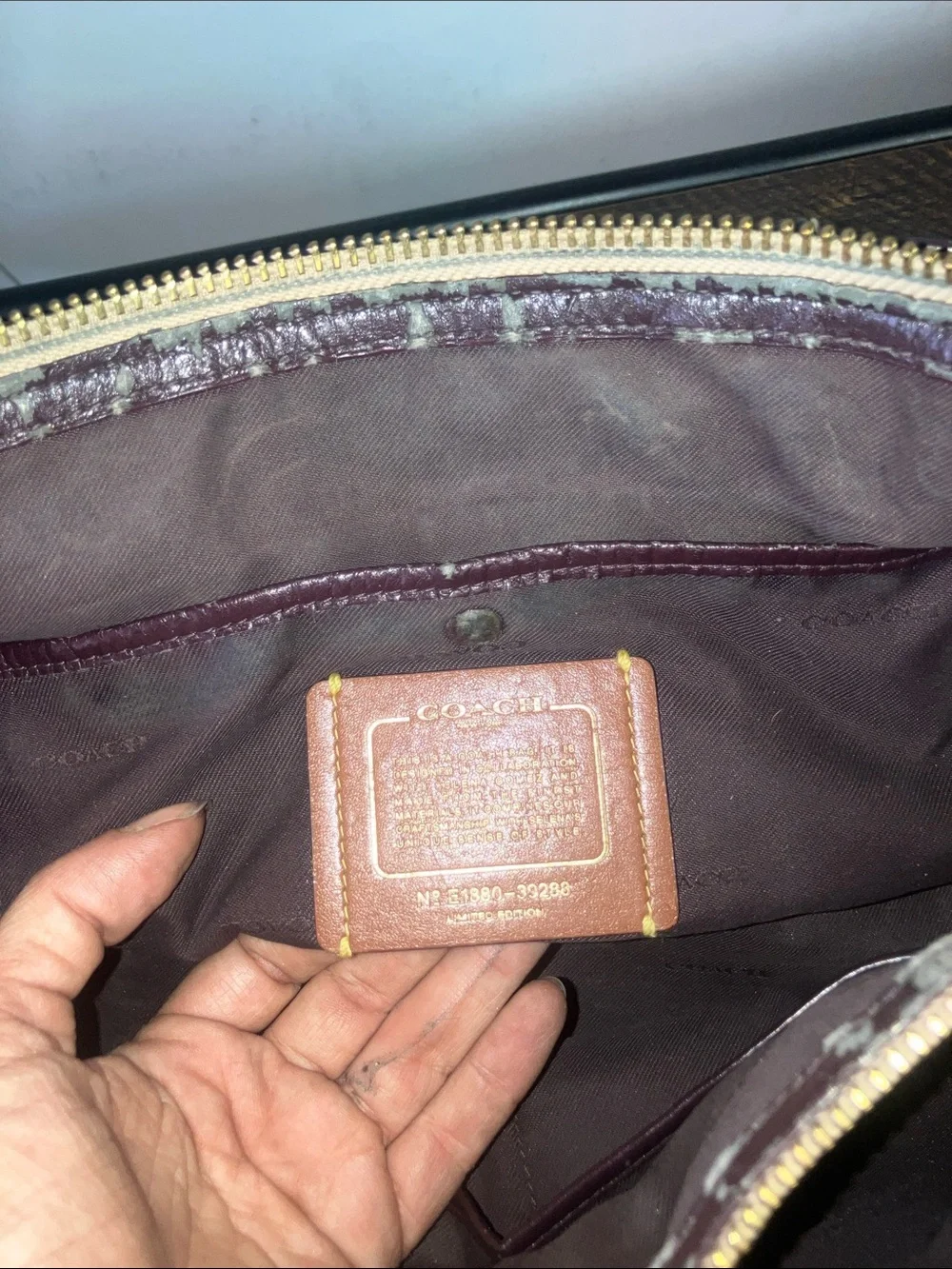 Coach Two-Tone Leather Satchel in Black and Beige